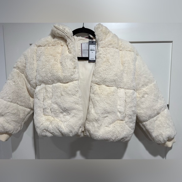 Tommy Hilfiger Off-White Plush Jacket Kids - Picture 1 of 3